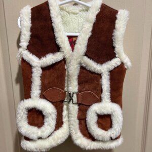 Vintage Pypsa Genuine Leather Vest Sz 4T